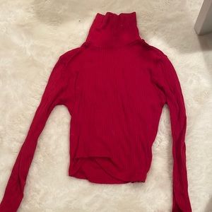 Red turtle neck
